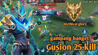 Tutorial/cara main hyper Gusion di rank mythical glory sampai 25 kill | Mobile legends 