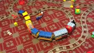New train track setup with lots of trains and loops