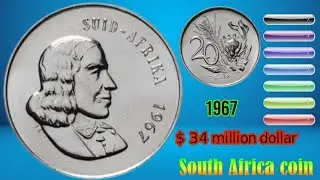1967 South Africa 20 Cents Coin Value 💰 | Worth $7.40? | Coin World Explorer
