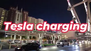 Tesla Chargin on the Las Vegas Strip