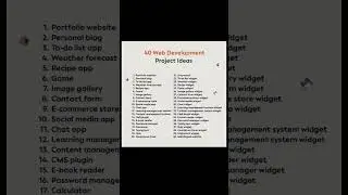 40 Web Development Project Ideas|| shorts