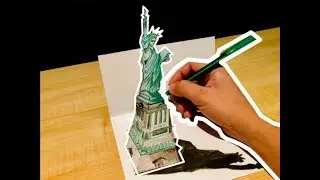 🗽 Statue of Liberty illusion 3D Drawing