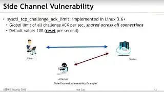 USENIX Security '16 - Off-Path TCP Exploits: Global Rate Limit Considered Dangerous
