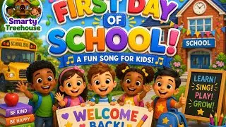 🚍First Day of School | Educational Fun Song for Kids | Getting Ready for School | TheSmartyTreehouse