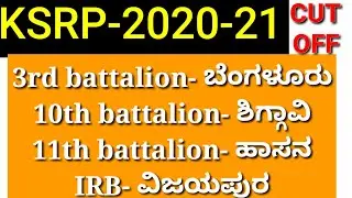 KSRP 2020-21 different battalions cutoffs KSP