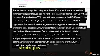 Trump's Immigration Battle and 2024 Elections: Critical Insights on Upnews.today