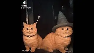 funny cat wizard meme made with AI