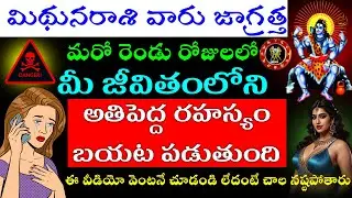 మిథునరాశి వారు జాగ్రత్త  మరో రెండు రోజులలో మీ జీవితంలోని అతిపెద్ద రహస్యం బయట పడుతుంది