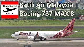 Batik Air Malaysia Boeing 737 MAX 8 *9M-LRD* landing at Taipei Taoyuan Airport
