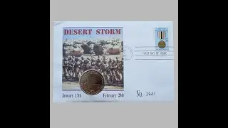 1991 Heroes of Desert Storm $5 Dollars Coin Cover - USA First Day Cover