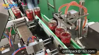 Chili oil/paste filling capping labeling machine line with empty jar cleaning machine