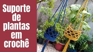 suporte de plantas em crochê