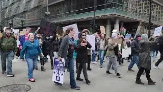 Senior citizens, moms, children and veterans unite to stop the tyrant and his IT support.