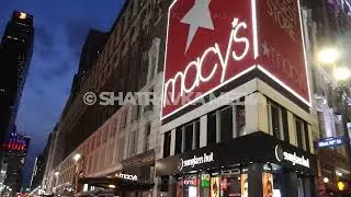Closed Stores Herald Square NYC COVID Lockdown Stock Footage (April 2020)