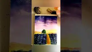Purple 💜 Scenery Painting using watercolor ✨✨#art #shorts