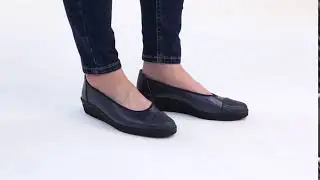 Gabor Petunia Ocean Print Wide Fit Womens Leather Ballerina Pumps