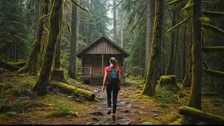 Alone in a Mossy Forest Cabin 🌧️ Gentle Rain for Hours | Pure Cinematic Camping ASMR