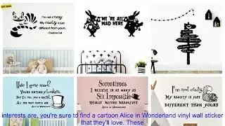 4000788974448 Cartoon Alice In Wonderland Vinyl Wall Sticker English Quote Wall Art