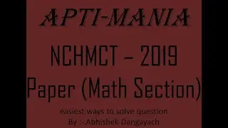 NCHMCT 2019 Actual Paper (maths Section)