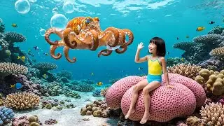 Tiny Octopus Swam Through Bubble Rings | Nursery Rhymes for Kids & Baby Songs