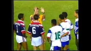 1999 NRL - Warriors vs Roosters schuffle & fight