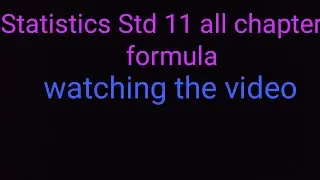 Statistics Std 11 all chapter's formula |  stat ના બધા પાઠ ના સૂત્રો