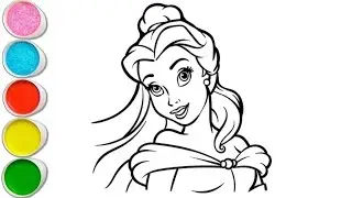 Beautiful Belle Drawing for Kids, Painting & Coloring for Kids, toddlers | Easy Belle Drawing