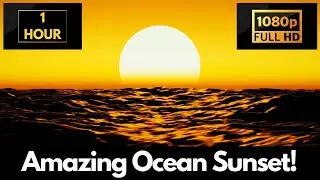 Amazing Ocean Sunset Seascape Background &ndash; 1 HOUR LOOP Satisfying Background Video & Wallpaper!