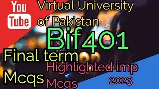 Bif401 ||Most important Mega Quizzes File || Lec# 126 to 250||Final term exam