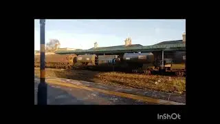 The Steel Train With A EMR Nottingham To Skegness Train At Boston Lincolnshire UK Train Station.