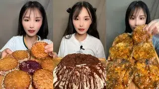 ASMR MUKBANG Pumpkin Pie | Cream Cake