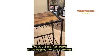Review Lifewit Bar Cart Gold, 3 Tier Wine Rolling Cart with Lockable Wheels, 12 Glass Holders and 4