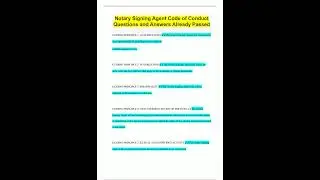 Notary Signing Agent Code of Conduct Questions and Answers Already Passed685
