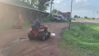 Getting my mudding tractor all started up for the year 🚜 and revving it once in the beginning