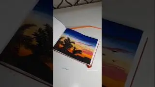Sunset Scenery 💗 #art #acrylicscenery #painting #sunsetscenery #trendingshorts #shorts #fypシ゚viral