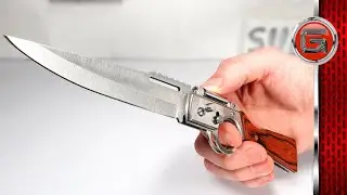 High Hardness Outdoor Folding Rifle Flick Knife With LED Light
