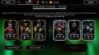 MORTAL KOMBAT FATAL SORCERER&rsquo;S TOWER BATTLE 190 to 198 CHARACTERS EQUIPMENT