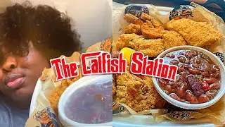 The Catfish Station Mukbang | ASMR Eating | Houston Food
