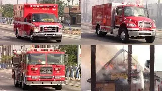 LBFD 2nd Alarm Structure Fire Response + on scene footage