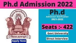phd admission 2022 in govt universities|latest phd admission 2022|vikram university @theteacherexam