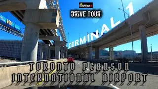 Toronto Pearson International Airport Terminal 1  ||  Via Highway 427  ||  4K Drive Tour  ||  2023