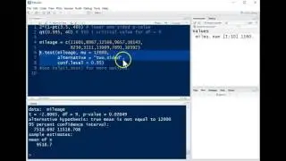 R Tutorial for one sample t procedures