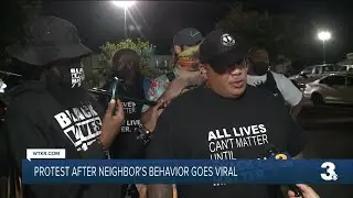 Protest after neighbor's behavior goes viral
