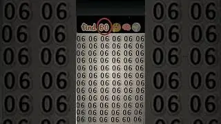 Find the hidden number 60 within a glance. #eyetest #find #oddoneout#puzzles#Riddles#123#short