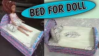 DIY BED! DIY BED FOR DOLL! DIY BED FOR LADDU GOPAL! MINIATURE CRAFT!!