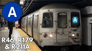 IND Central Park West: R46, R179 & R211A (A) trains terminating @ Inwood-207th Street