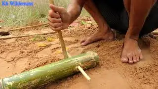 Awesome Quick Primitive DIY Creative Wild Dog Trap Using Deep Bamboo Hole Works 100% by Smart Boy