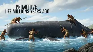Life Million Years Ago | Primitive Humans Rescue a Beached Sperm Whale Covered in Barnacles