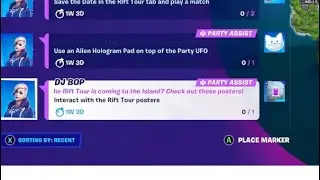 Interact with the Rift Tour Posters DJ Bop epic challenge quest Fortnite
