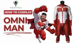 #Takerlama Invincible Omni-Man Cosplay Costume Superhero Nolan Grayson Red Jumpsuit Cloak Takerlama